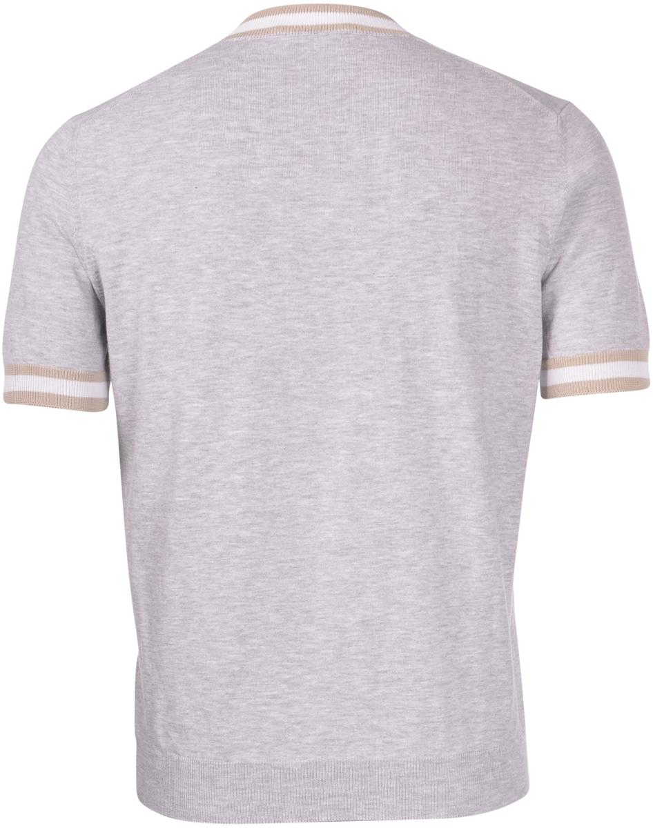 T-shirt in maglia con dettagli grigio beige bianco 57135/20671 052 GRAN SASSO 