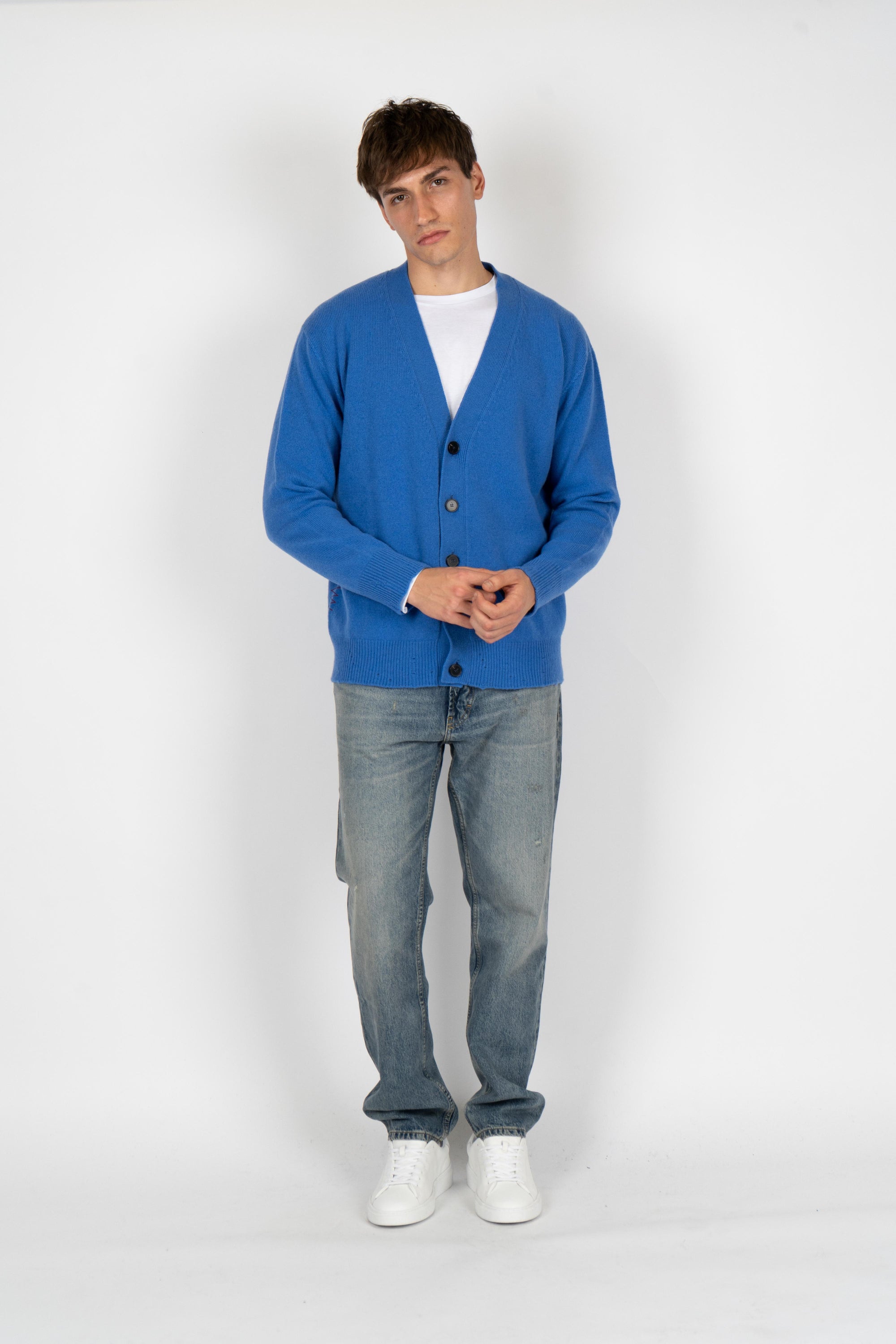 Cardigan con scollo a V B9F0116 FU86M AMARANTO 