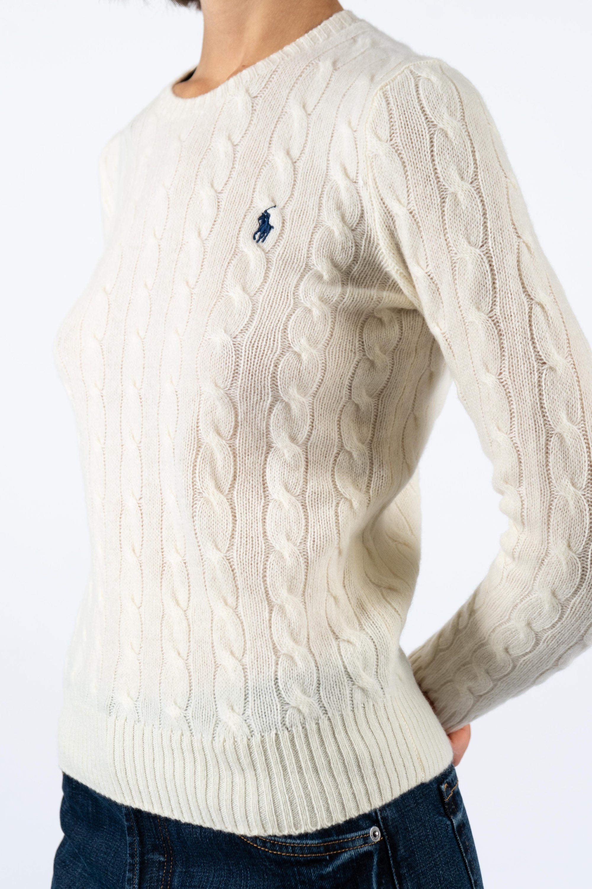 Girocollo in lana e cashmere a trecce 211971865 001 POLO RALPH LAUREN 