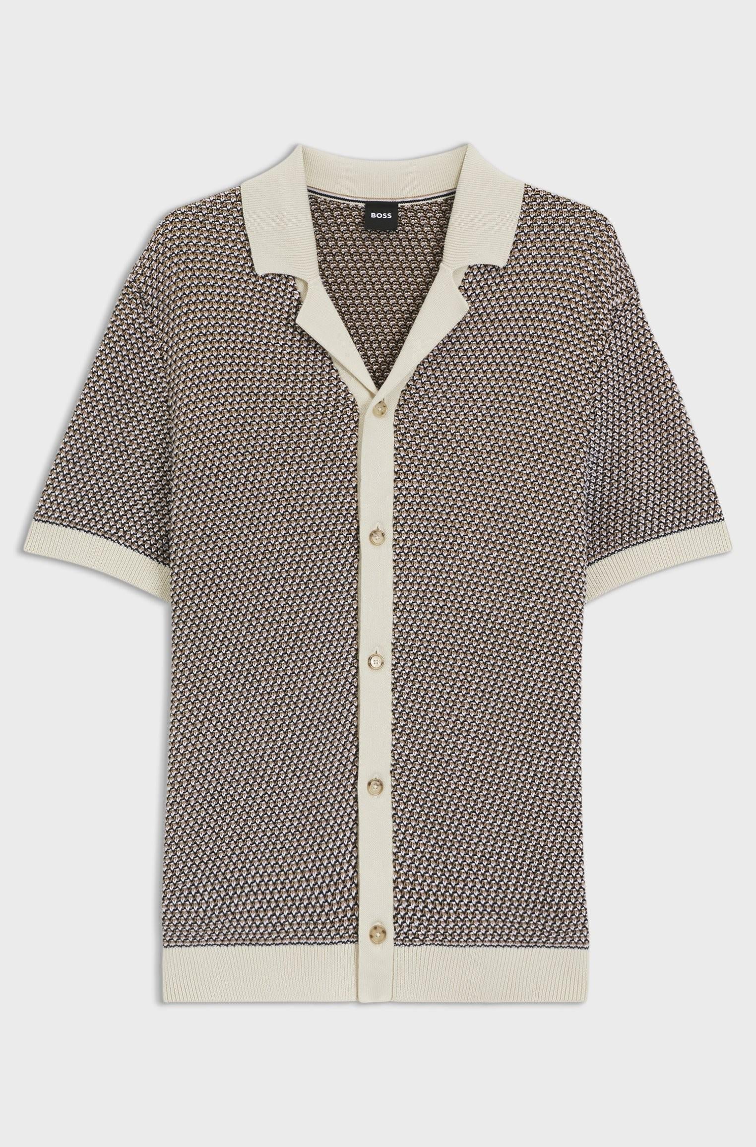 Cardigan in maglia regular fit in cotone 50543163 131 BOSS 