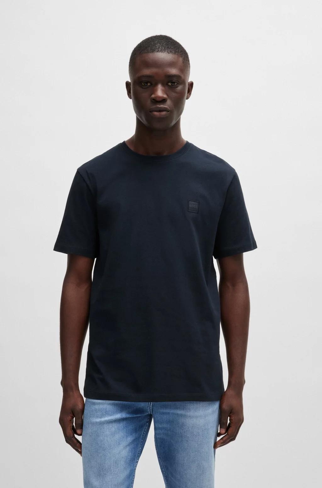 T-shirt in jersey di cotone con toppa con logo 50508584 404 BOSS 