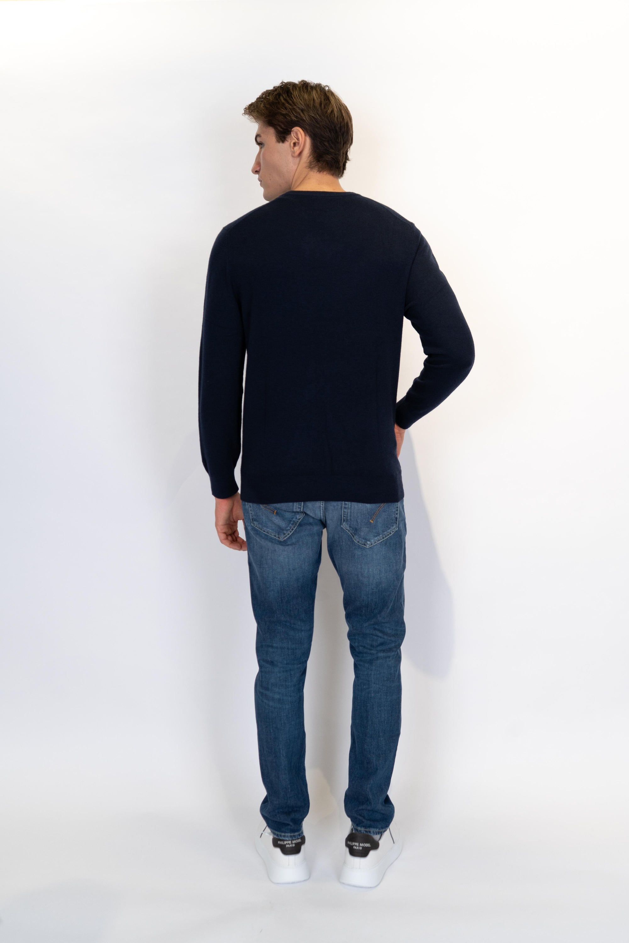 Maglione a girocollo Heron Light con ricamo La sera leoni la mattina riunioni HER0024 03263I MC2 SAINT BARTH 