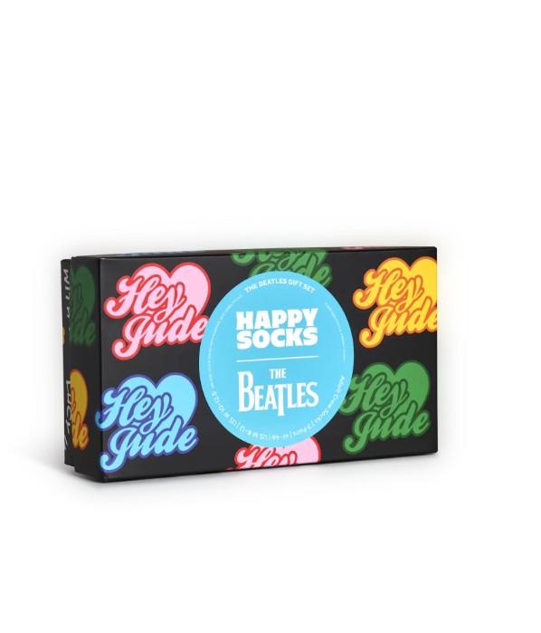 The Beatles 3-Pack Socks Gift Set P003943 BLACK HAPPY SOCKS 