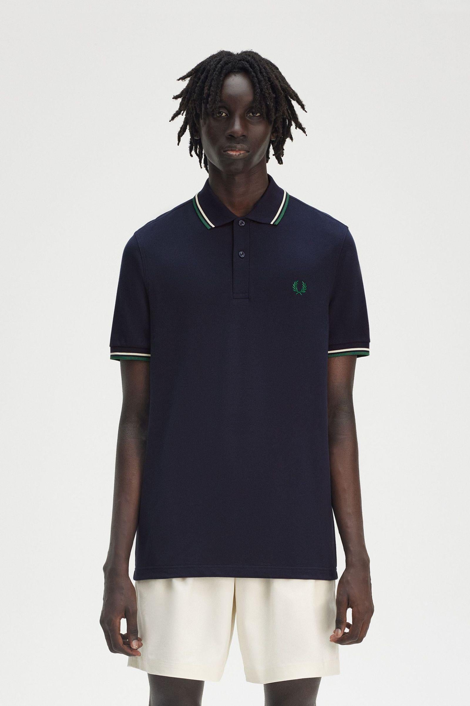 Polo pique&#39; con doppia riga M360053 Y30 FRED PERRY 