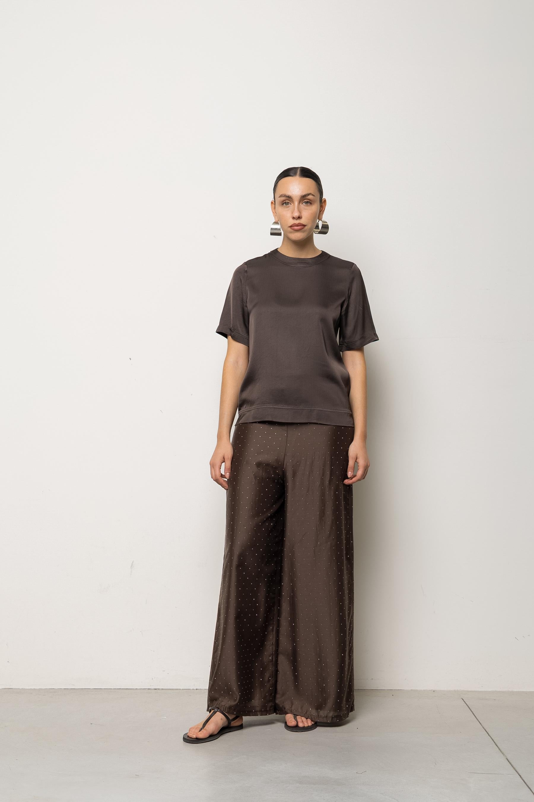 T-shirt girocollo in raso SPJAR004 6006 KAOS JEANS 