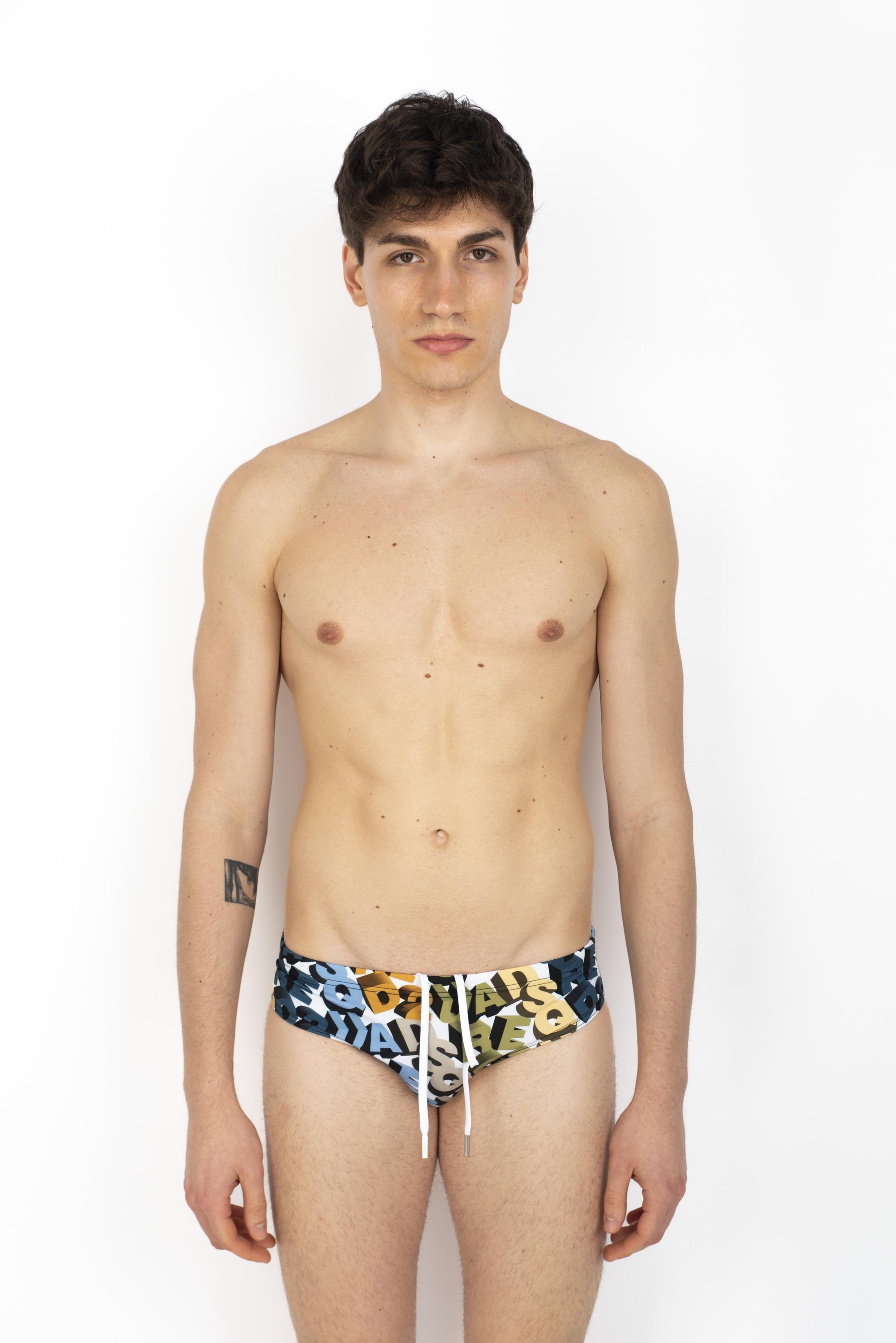 Swim Brief con all over logo  D7B356090 997 DSQUARED BEACHWEAR 
