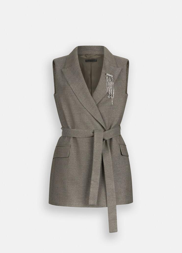Gilet chevron con cintura CF5259T054A M9770 LIU JO BLACK 