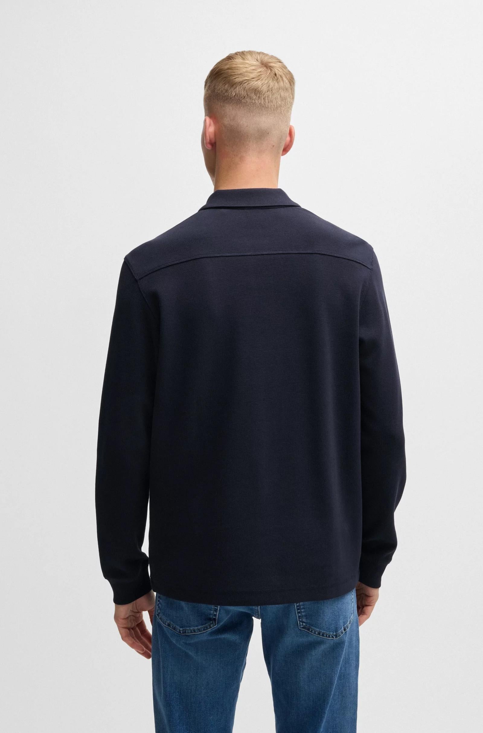 Polo in misto cotone elasticizzato con lavorazione a nido dape 50520710 404 BOSS 