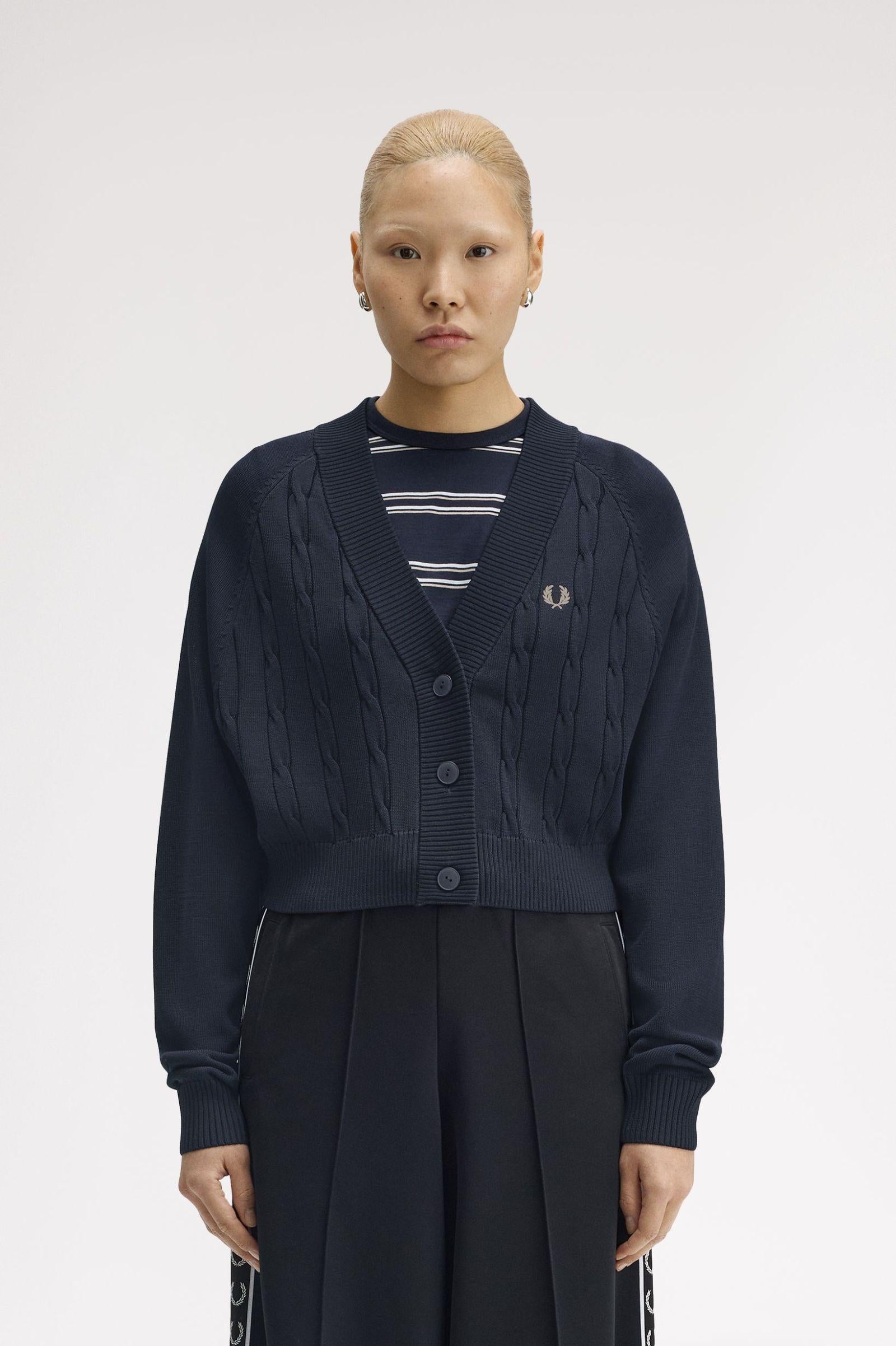 Cardigan a trecce K110355 608 FRED PERRY 
