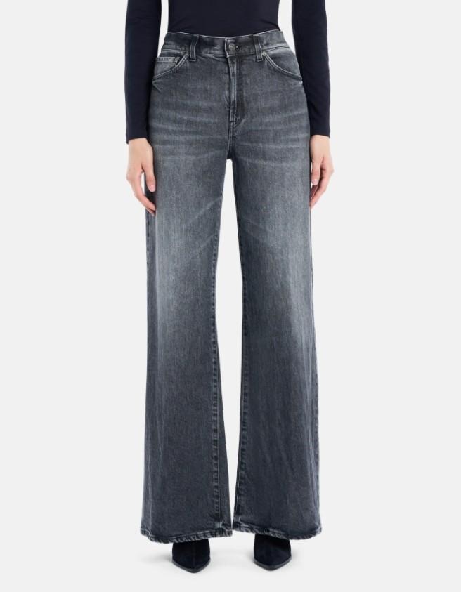 Jeans Amber wide leg in denim stretch DP619DSE377LO1 999 DONDUP 