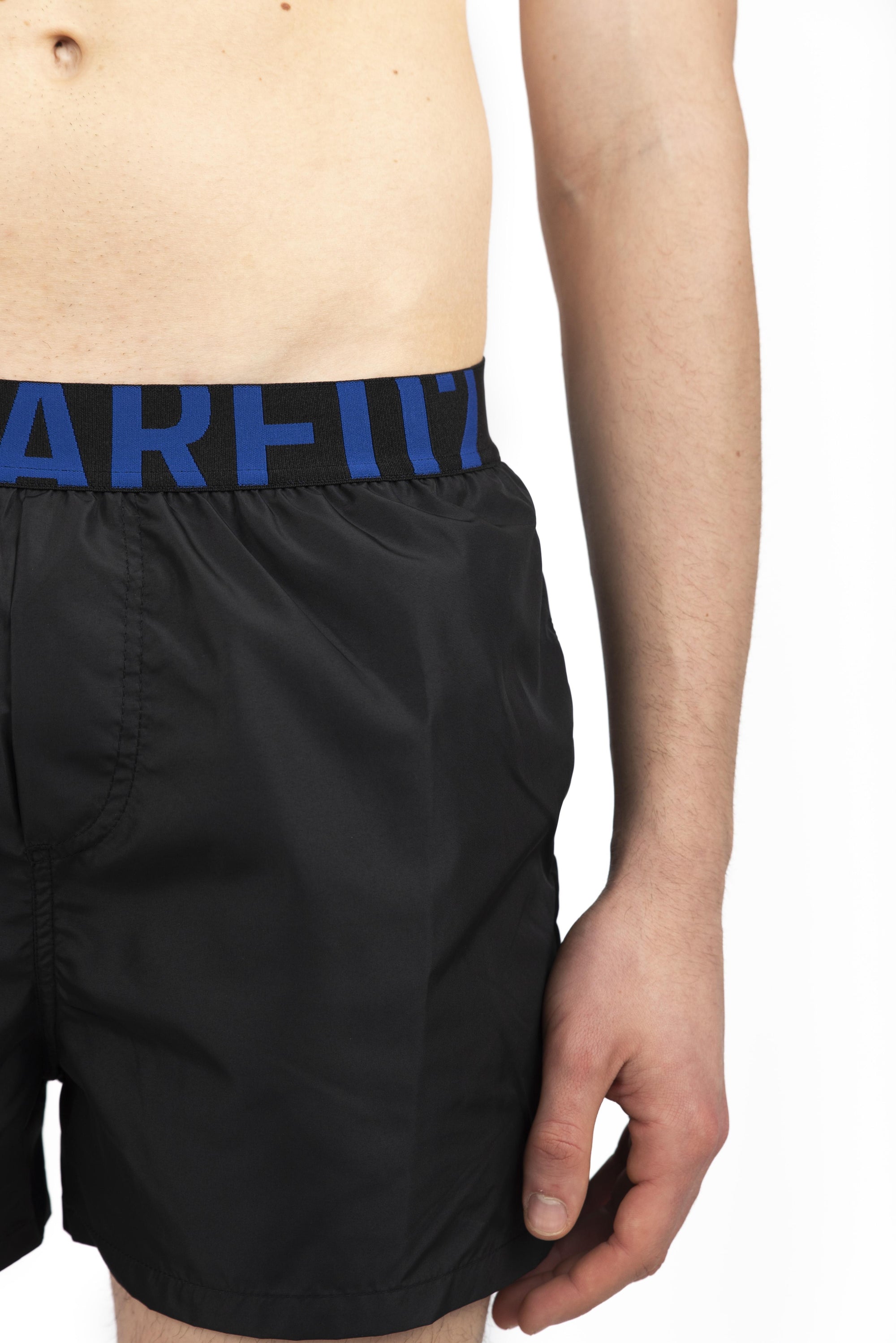 Swim boxer midi nero con waist logo blu D7B646040 016 DSQUARED BEACHWEAR 