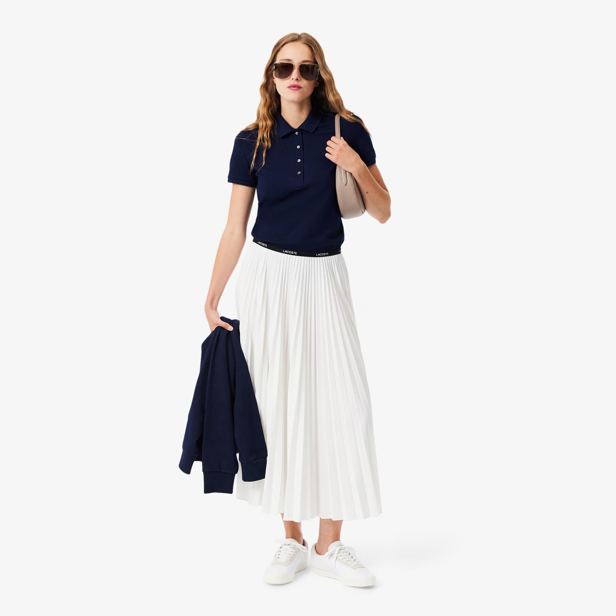 Polo da donna in piqué di cotone stretch Lacoste slim fit PF5462 166 LACOSTE 