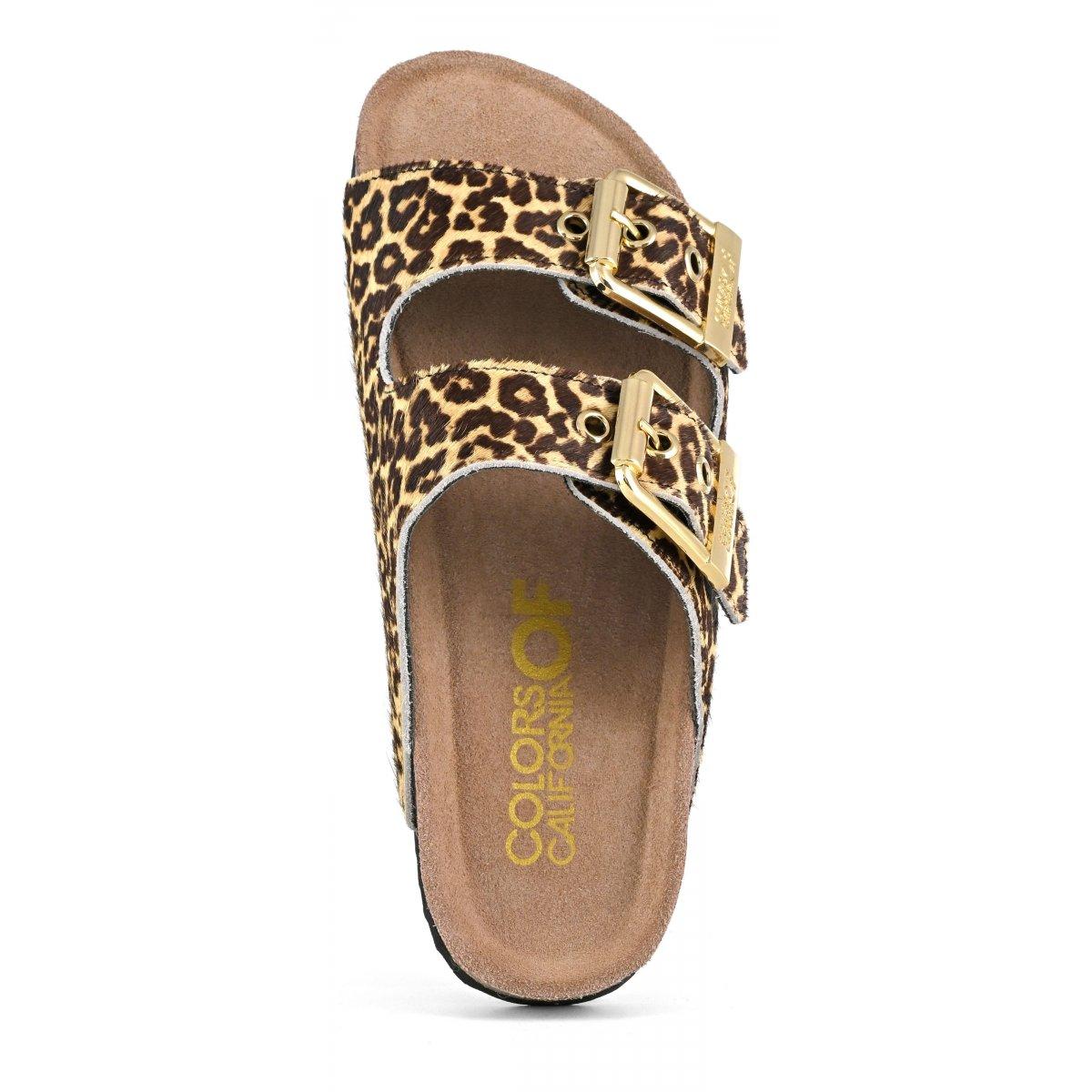 Sandali in pelle con stampa animalier HCBIO502 LEO COLORS OF CALIFORNIA 