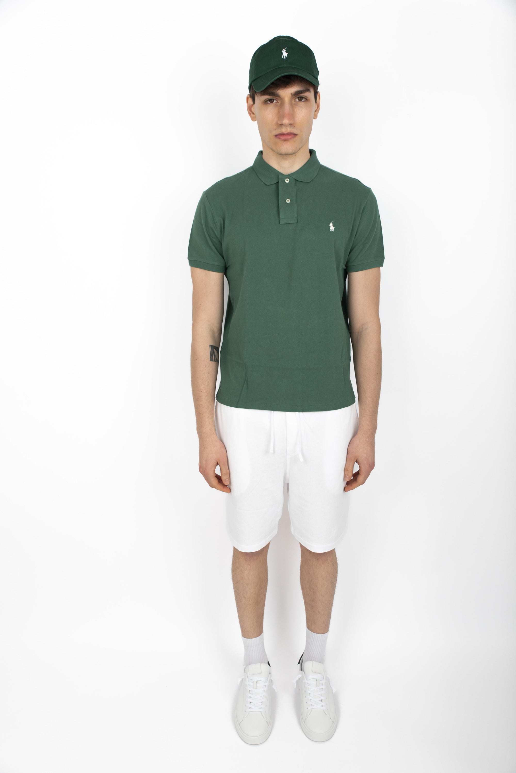 Cappellino in chino di cotone verde 710667709 149 POLO RALPH LAUREN 