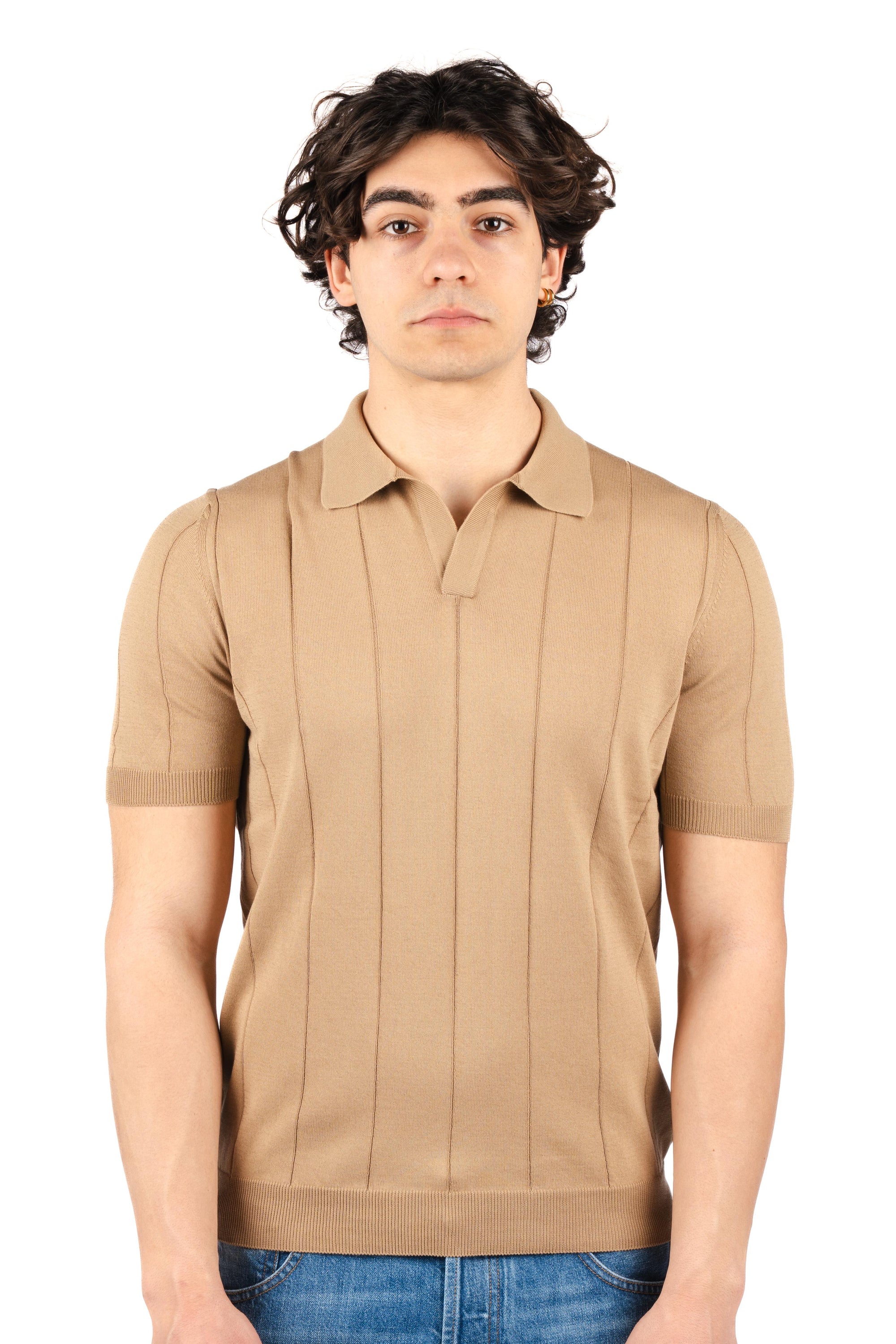 Polo in jacquard di cotone 57191/20660 118 GRAN SASSO 