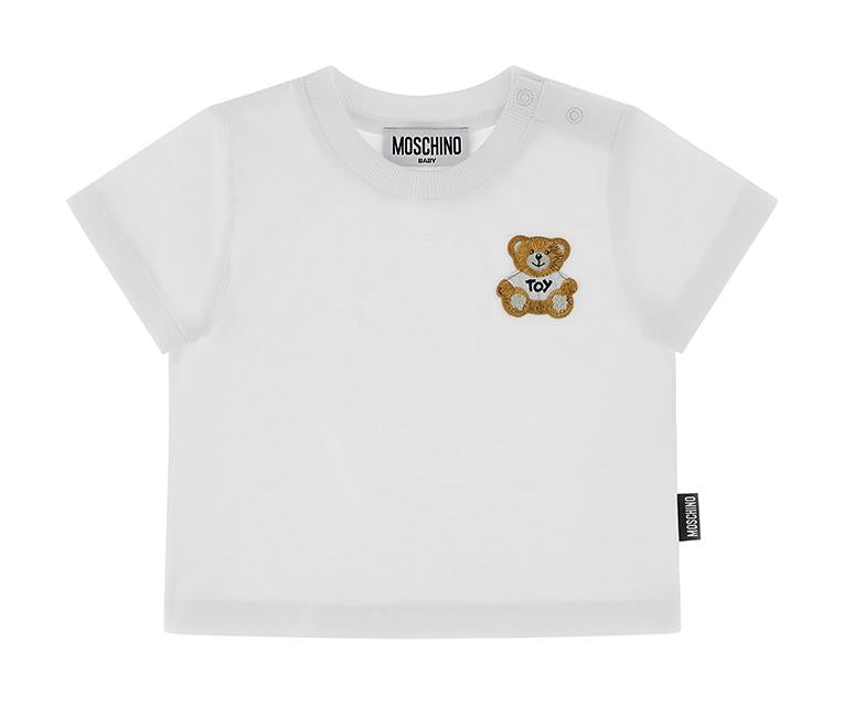 T-shirt con ricamo Teddy Bear MUM045LAA24 10101 MOSCHINO BABY 