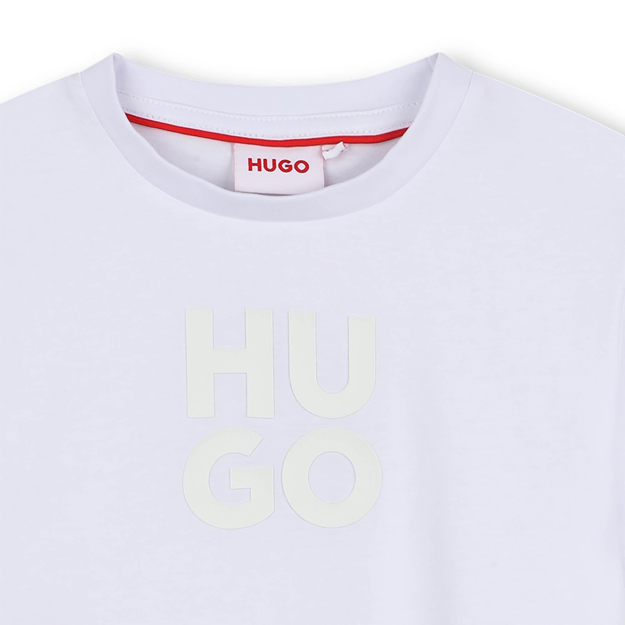 T-shirt con stampa logo scomposto G00335 10PA HUGO 