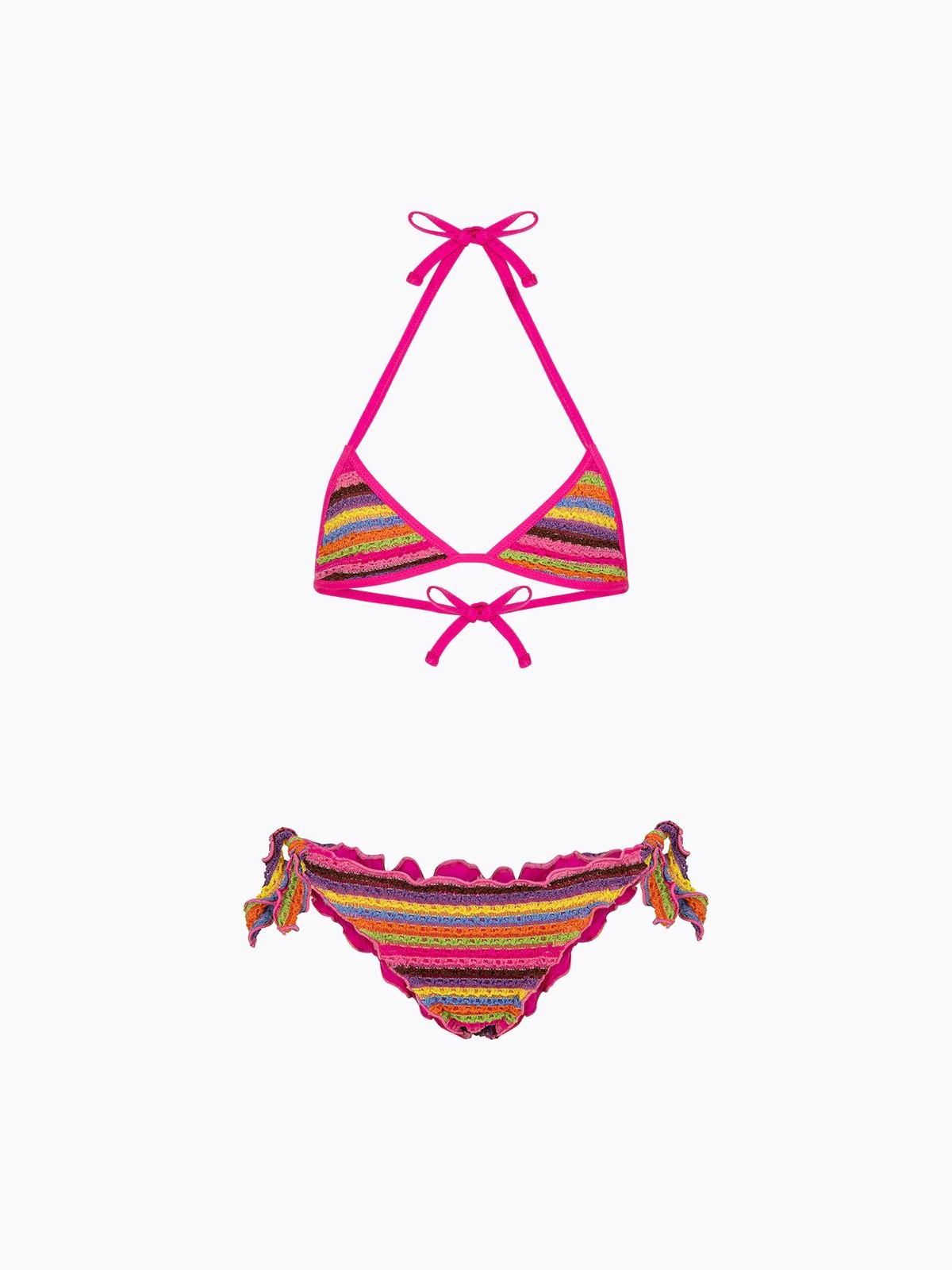 Bikini Bambina F**K Triangolo con Slip Regolabile Multicolor FJ26SG0600 MC F**K 