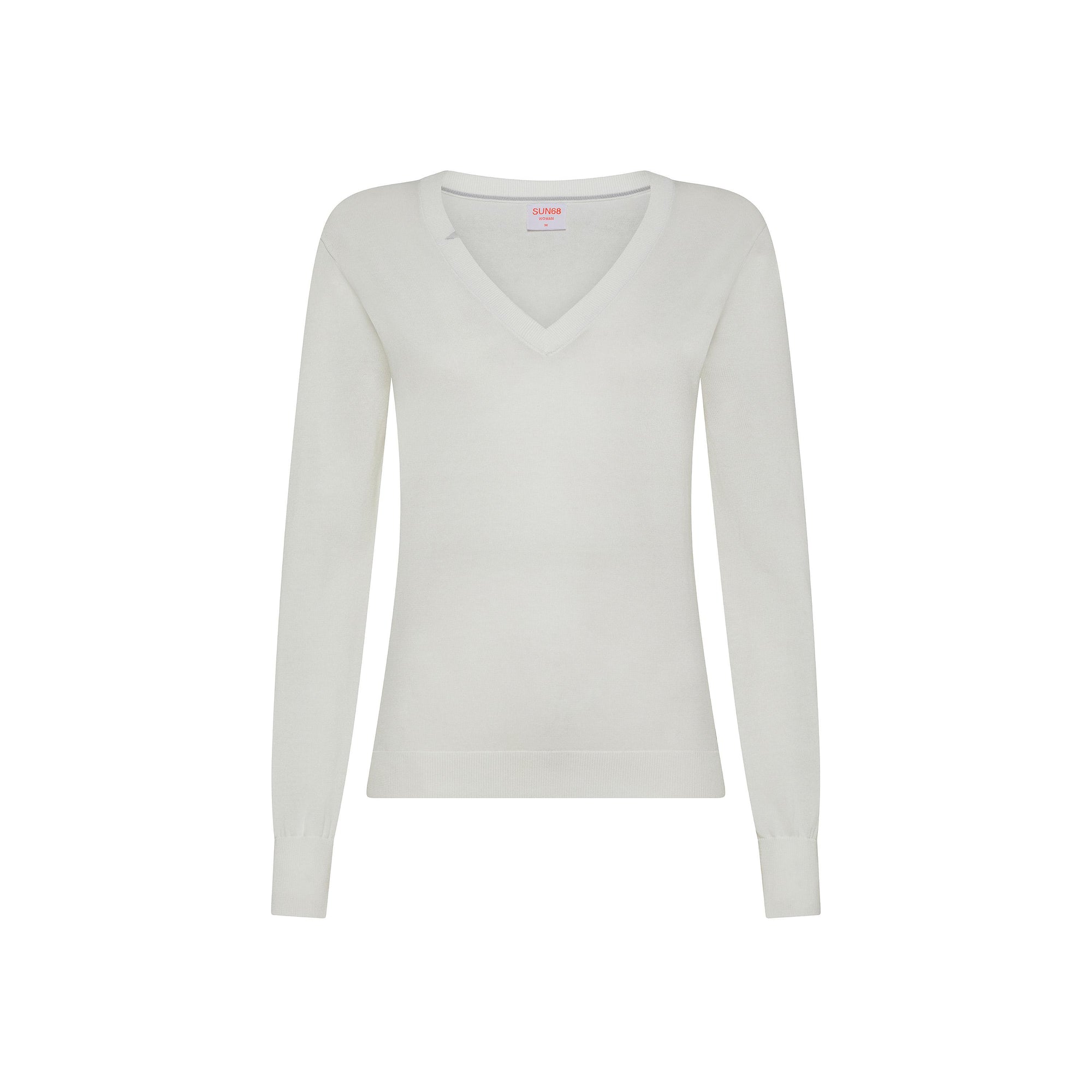 Maglia con scollo a V in cotone K35202 31 SUN68 