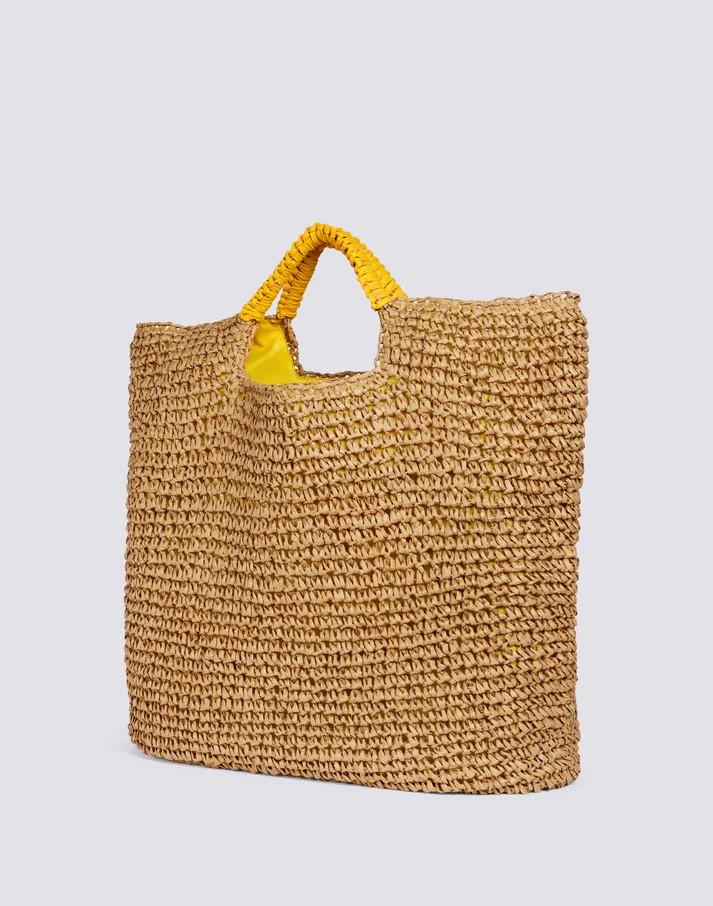 Borsa maxi in paper straw intrecciata AW825ABPA100 12300 SUNDEK 