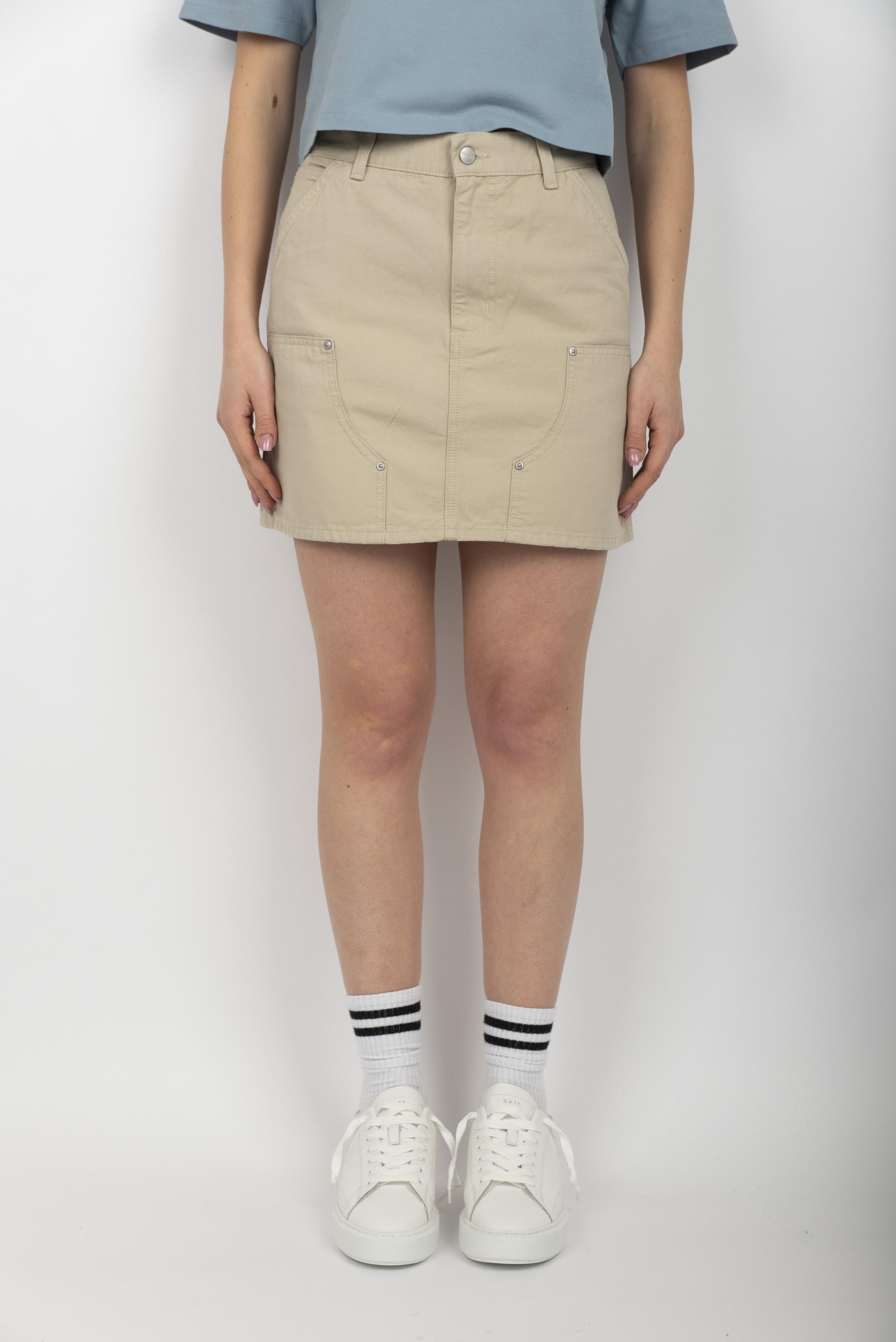 Gonna Women's Maeve Double Knee Skirt fleur de sel stone washed  I034836 2LP06 CARHARTT WIP 