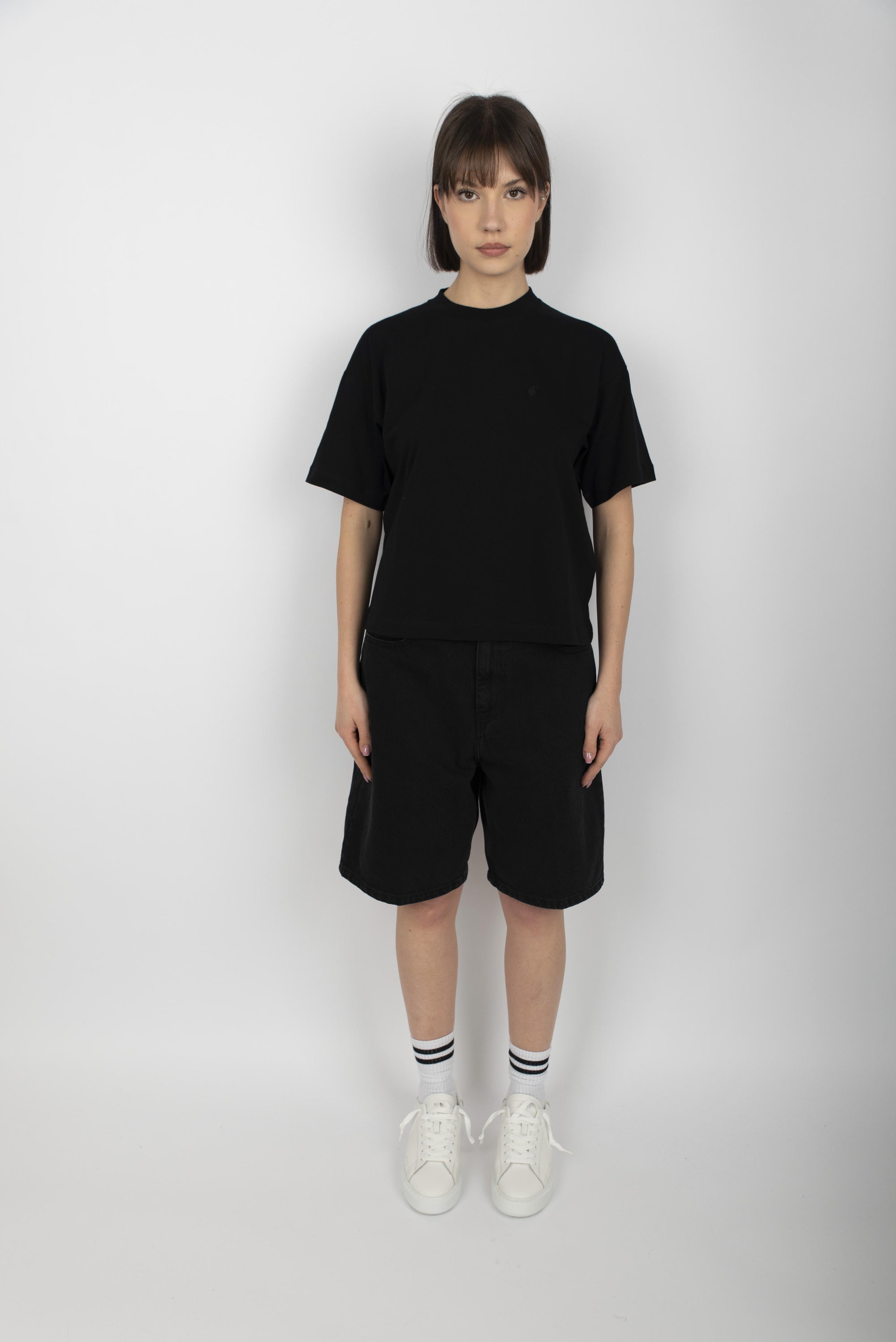 Shorts jeans Women's Brandon Short black stone washed  I031919 8906 CARHARTT WIP 
