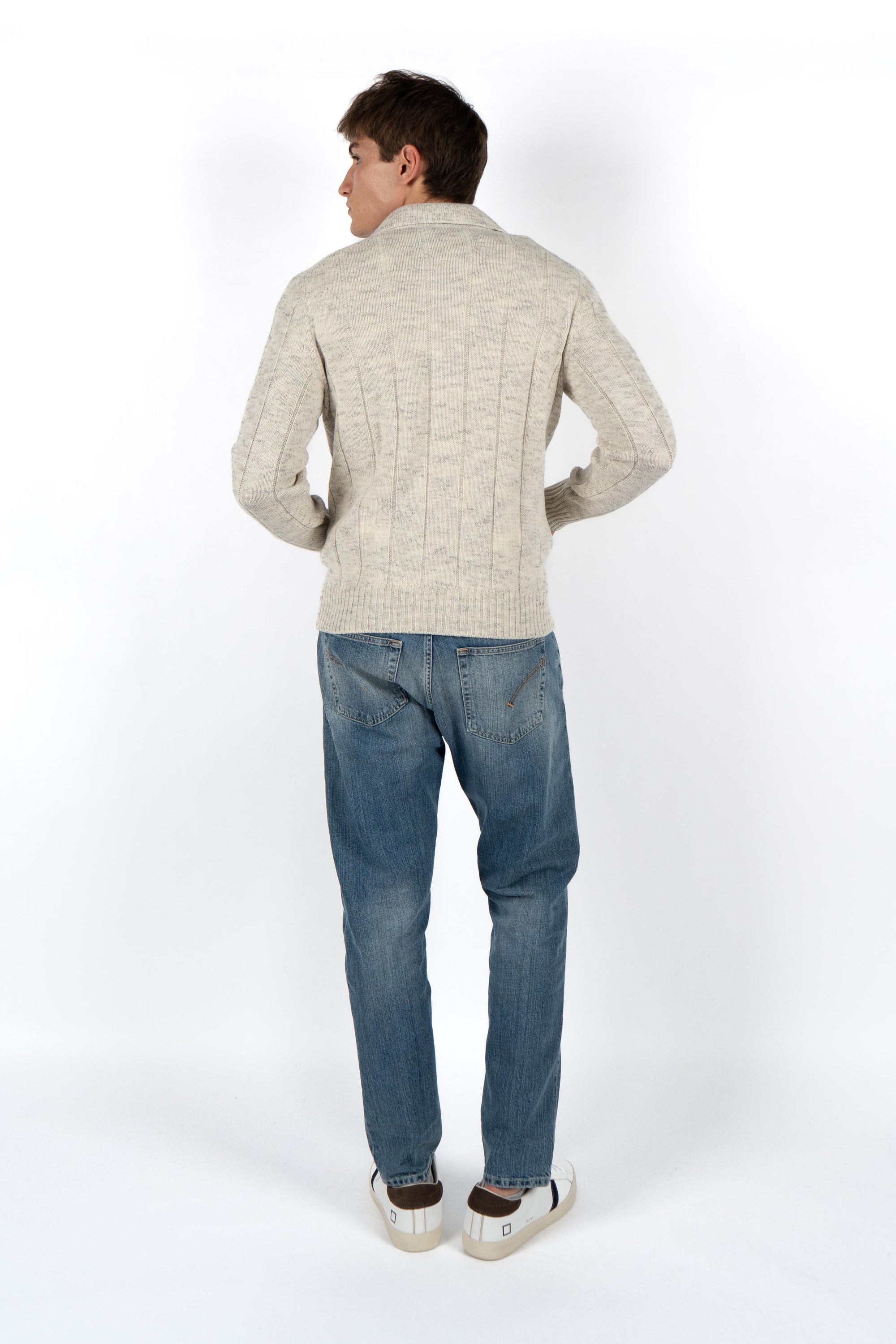 Maglione zip in maglia a coste 13135/25801 006 GRAN SASSO 