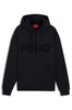 Felpa con cappuccio oversize in terry di cotone con logo tono su tono