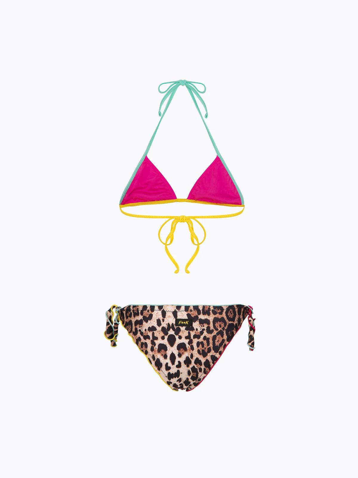 Bikini Bambina F**K Triangolo con Slip Regolabile Fantasia FJ26SG0110X 02 F**K 