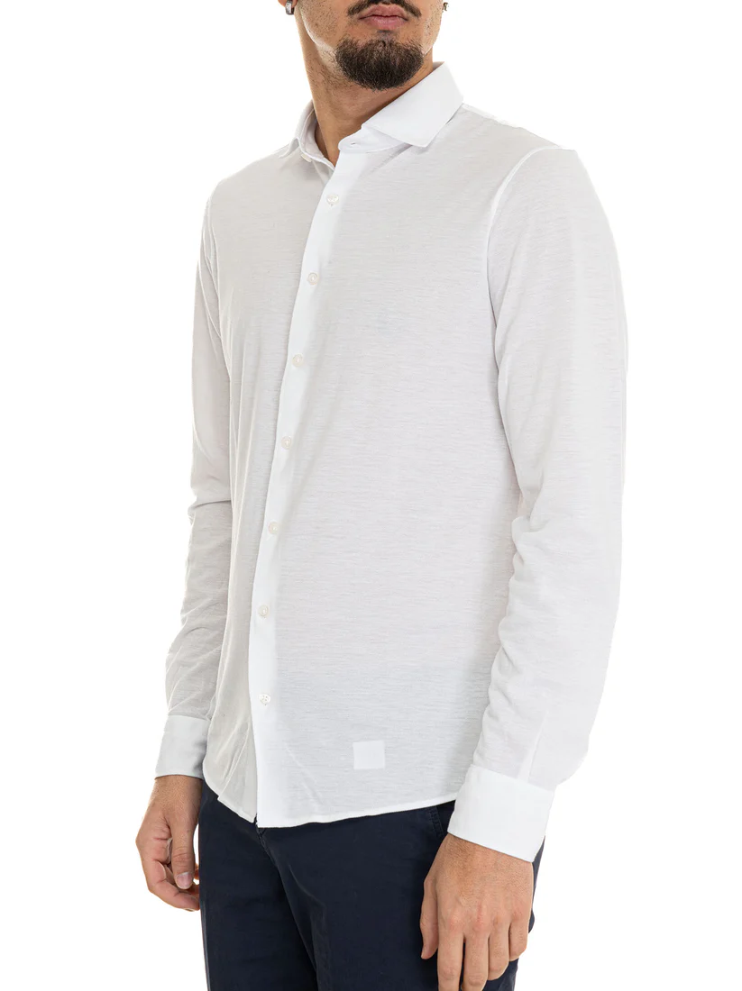 Camicia in piquet bianco 60120/81402 815 GRAN SASSO 