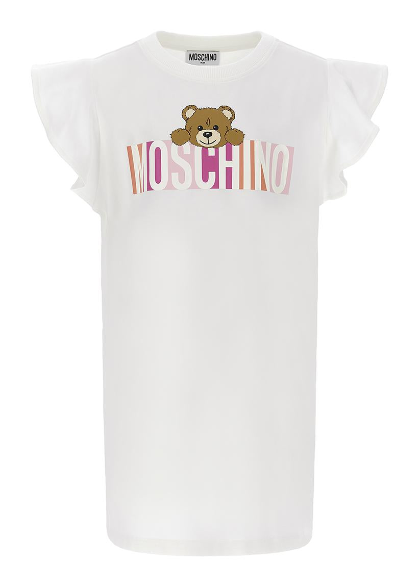 Abito con stampa  logo HDV0G8LBA00 10063A MOSCHINO KID 