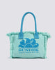 Tote bag regular con effetto stone washed