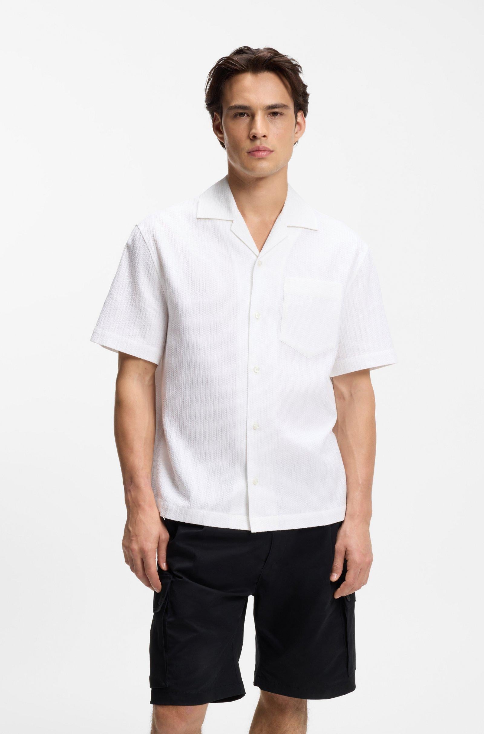 Camicia oversize in cotone lavorato 50560633 199 HUGO 