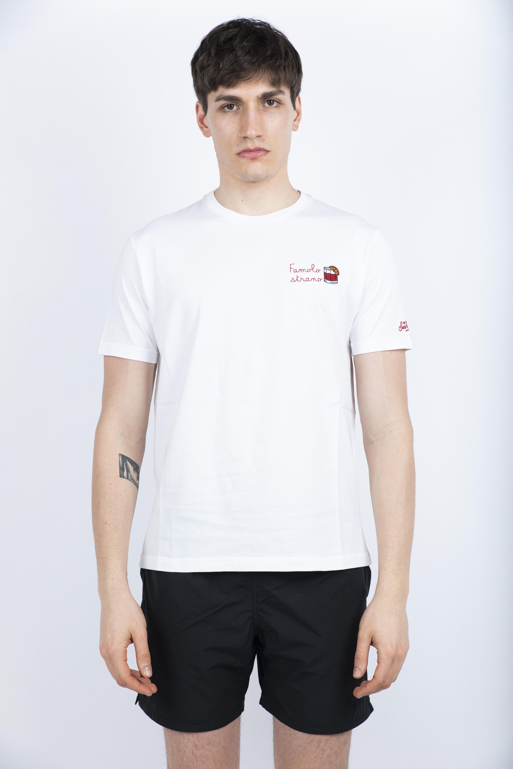 T-shirt Portofino in jersey di cotone Classic Fit con ricamo POT0001 05268H MC2 SAINT BARTH 
