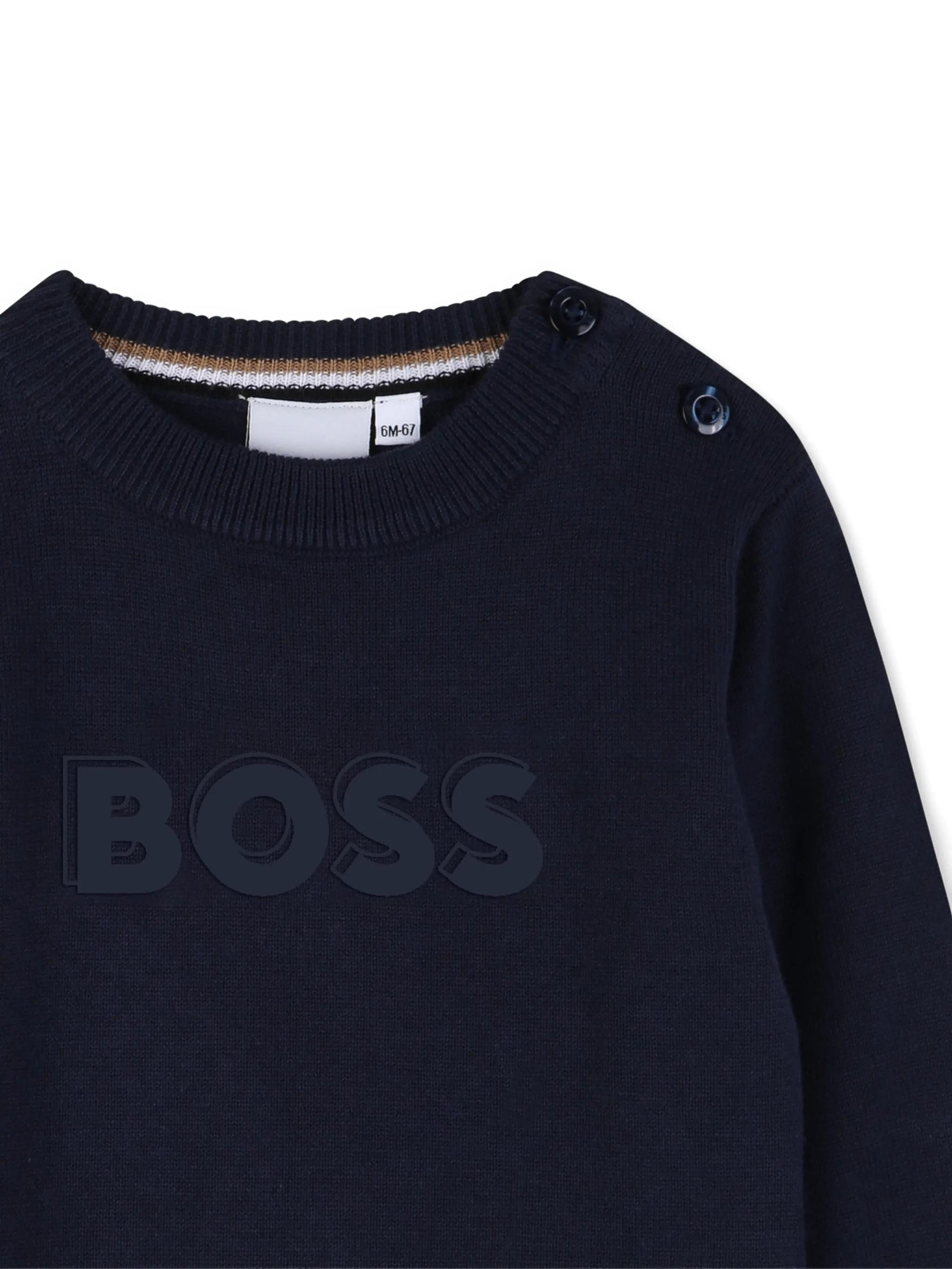 Felpa girocollo con logo J52868 849 BOSS 