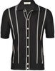 Camicia in maglia a righe cotone organico nero bianco