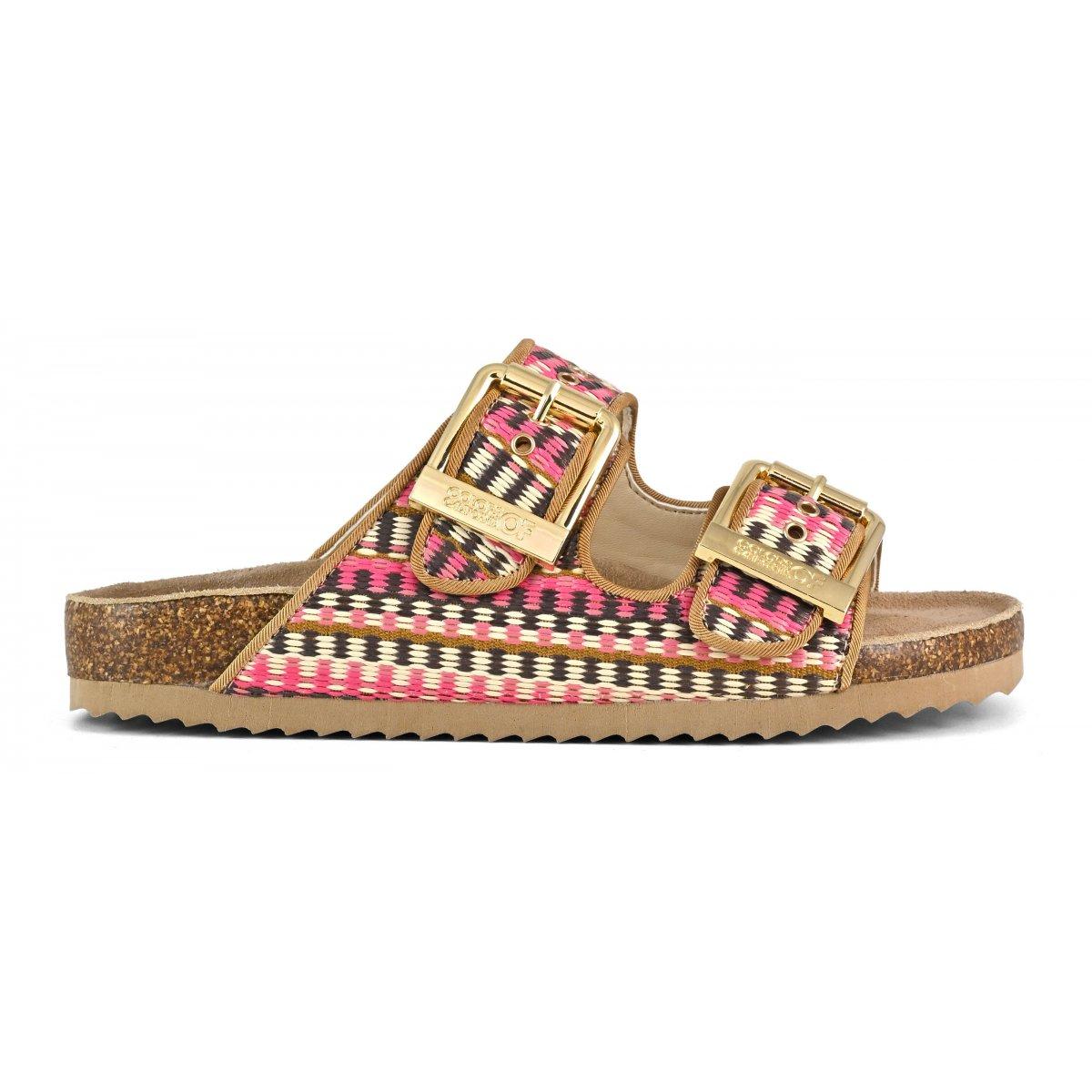 Sandalo rafia con fibbie HCBIO500 PINKN COLORS OF CALIFORNIA 