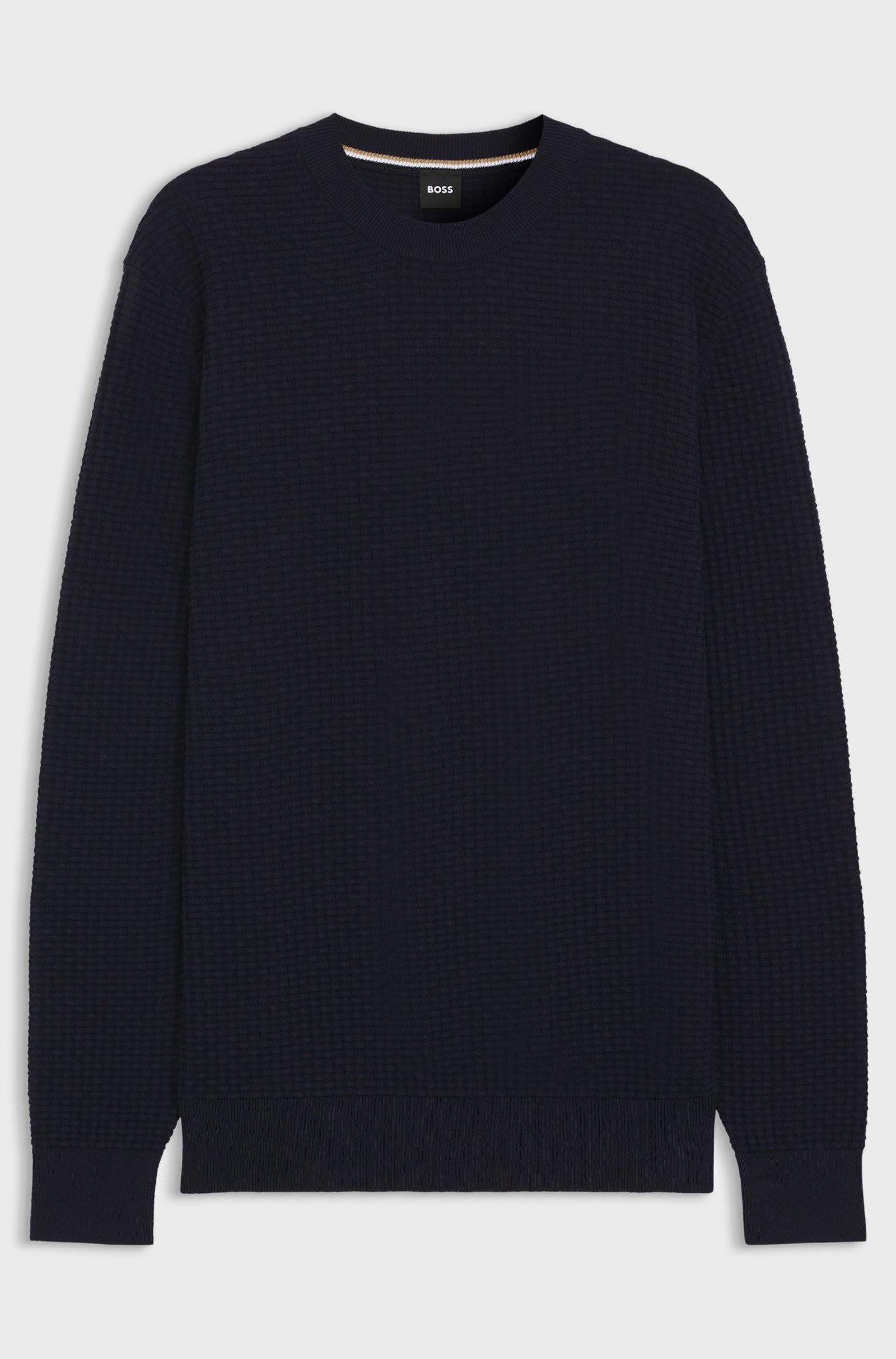 Maglione in cotone con lavorazione pregiata 50545283 404 BOSS 