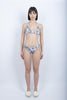 Bikini Hila Leni a triangolo americano e culotte con stampa Fleur de Joie nero