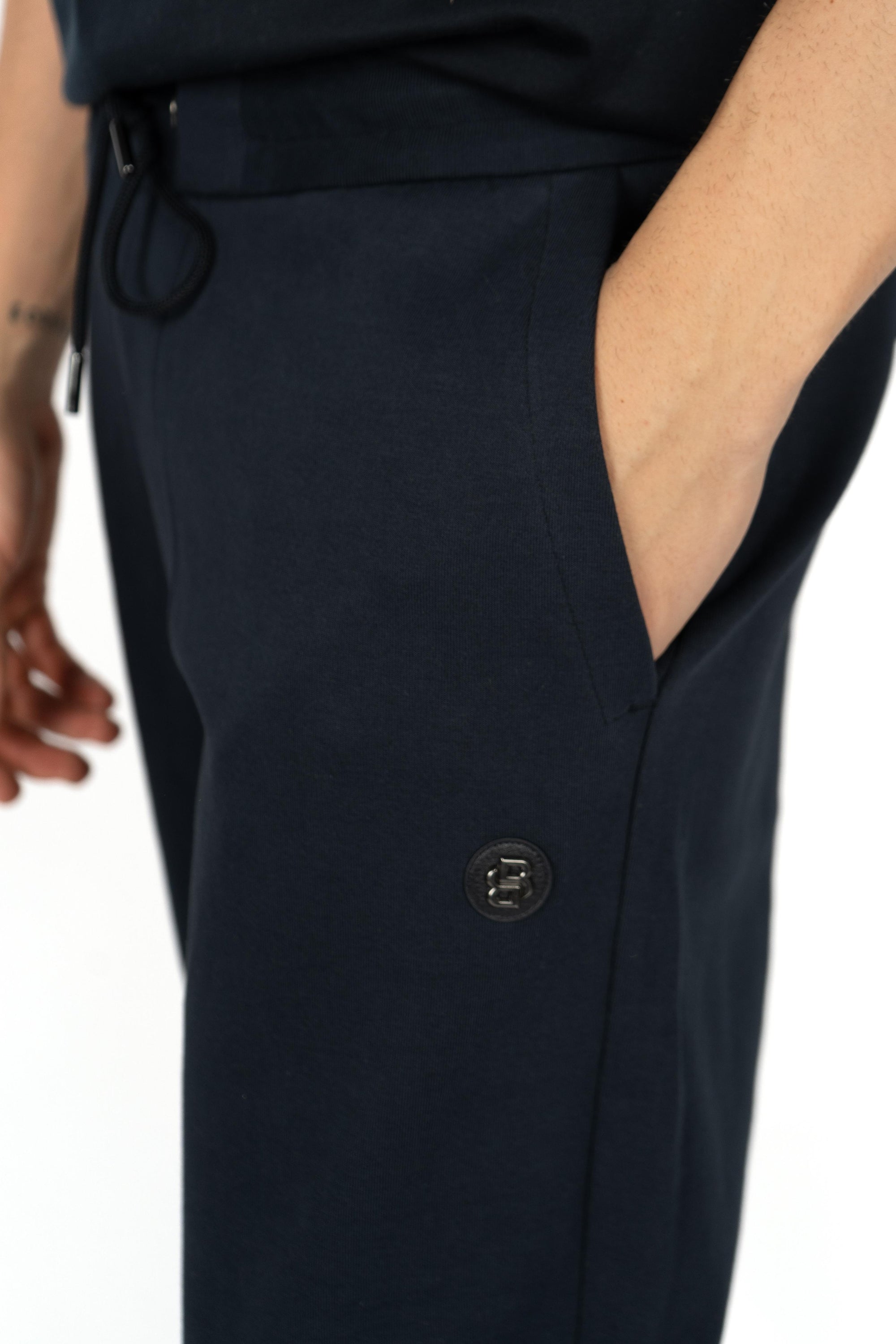 Pantalone sportivo in misto cotone con patch logo frontale 50520322 404 BOSS 