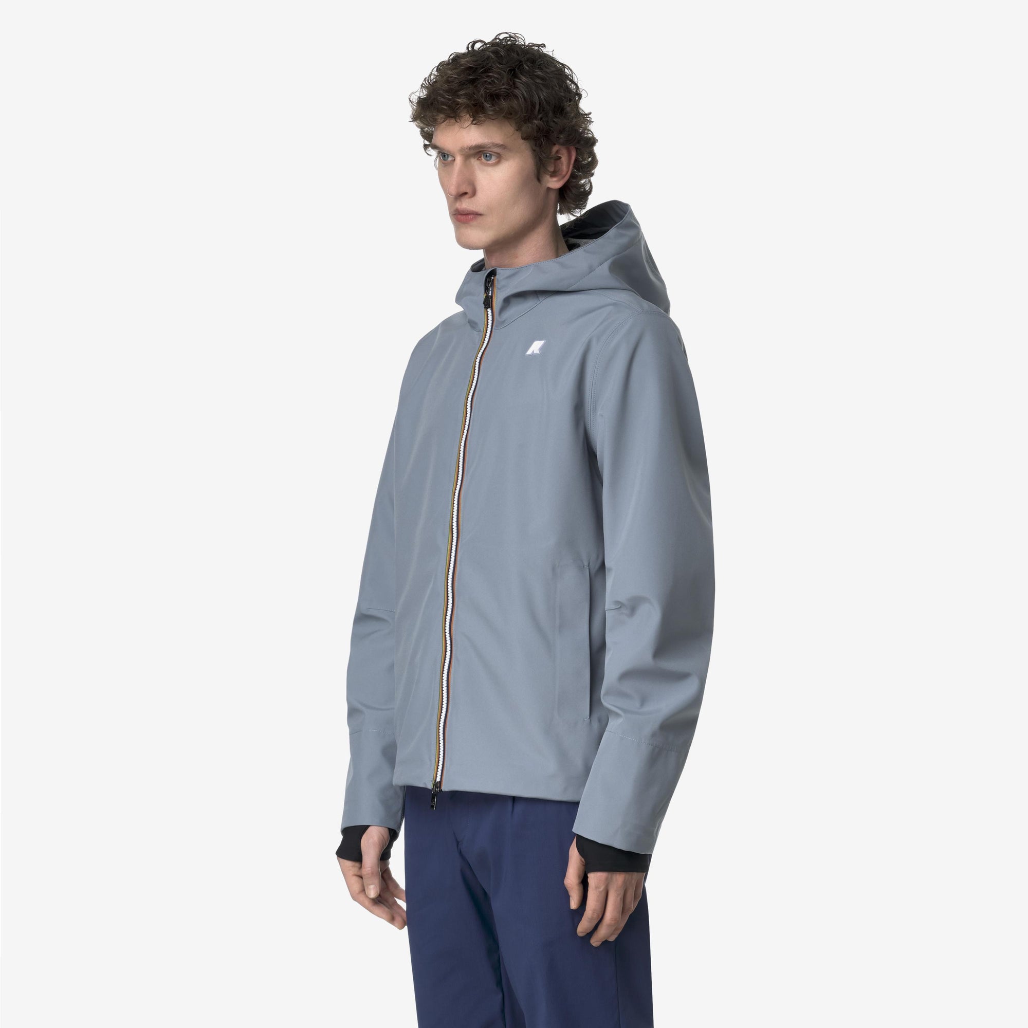 Giacca corta urbana da uomo grigio con protezione impermeabile K5123GW WA9 K-WAY 