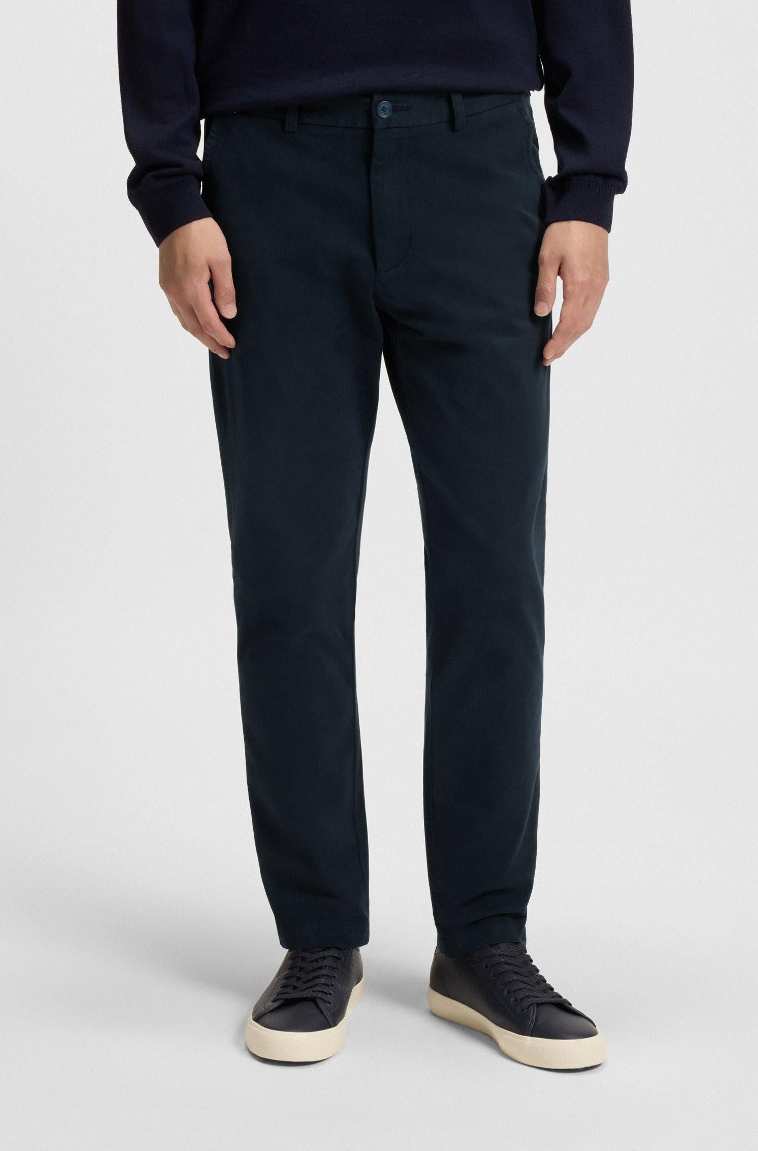 Pantaloni slim fit in gabardine di cotone elasticizzato 50543312 404 BOSS 