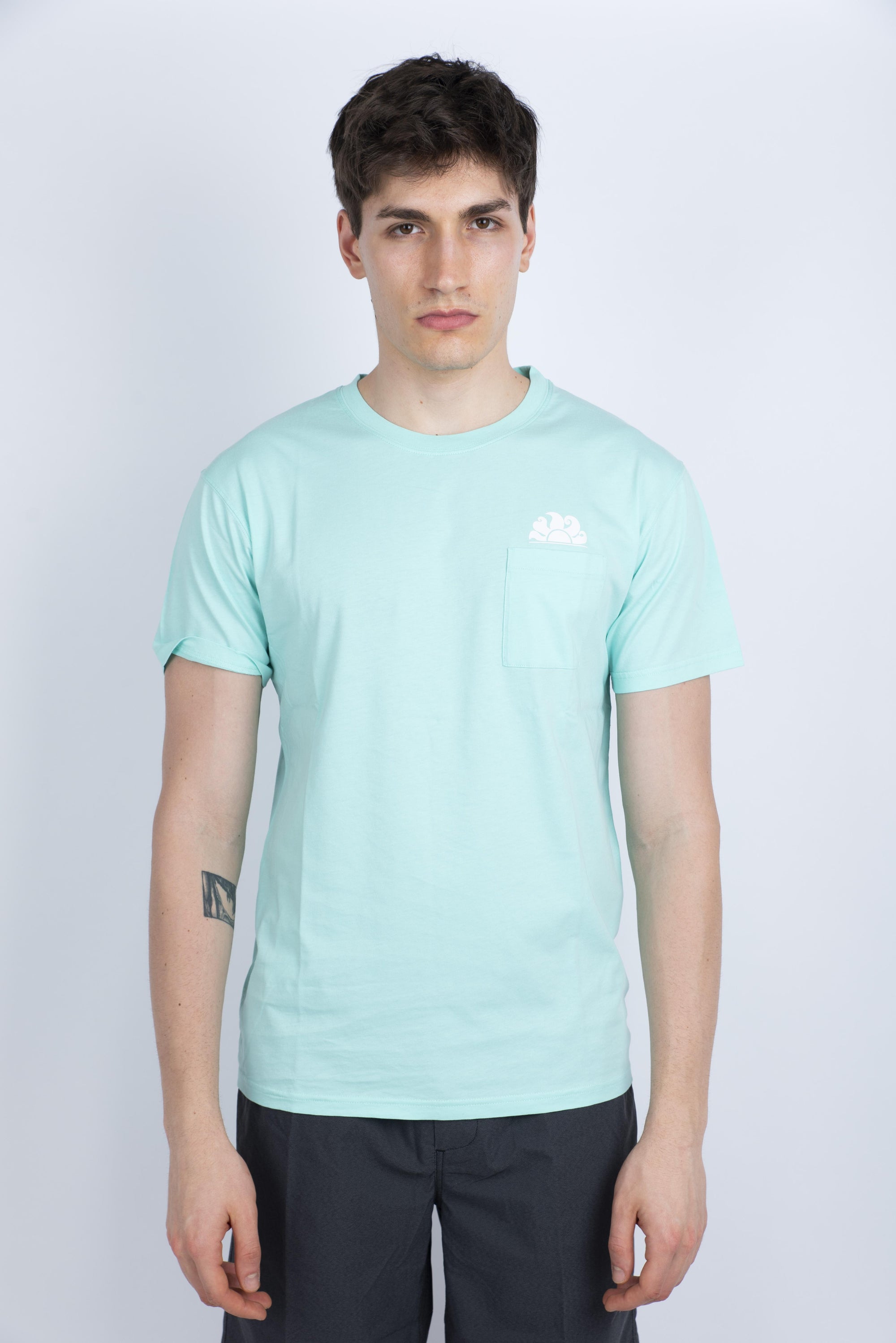 T-shirt con tasca azzurro M609TEJ7800 A6301 SUNDEK 