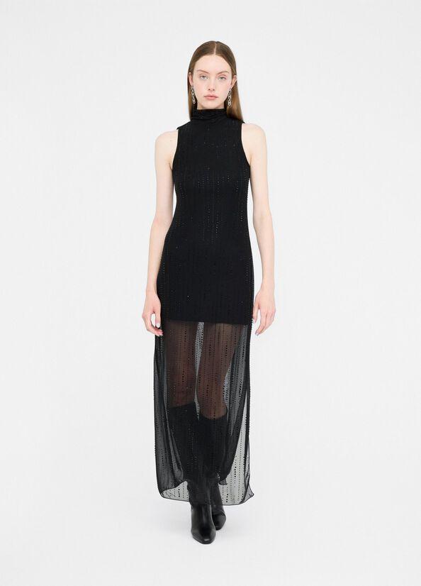 Abito in tulle con strass CF5054J4966 01038 LIU JO BLACK 