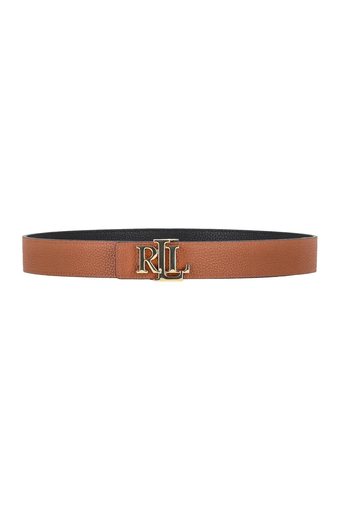 Cintura in pelle martellata con logo 412912039 001 LAUREN ACCESSORIES 
