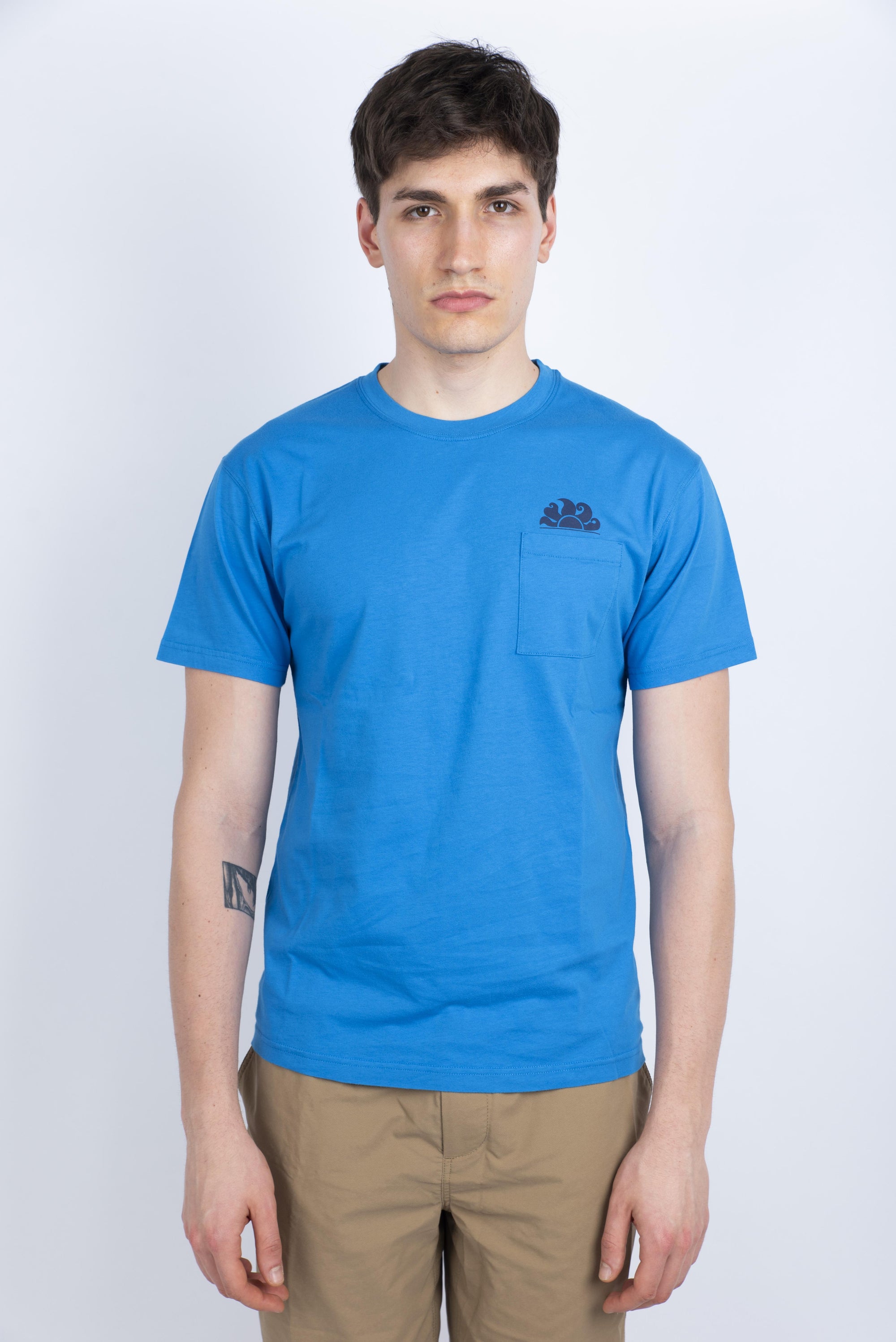 T-shirt con tasca blu M609TEJ7800 A6601 SUNDEK 