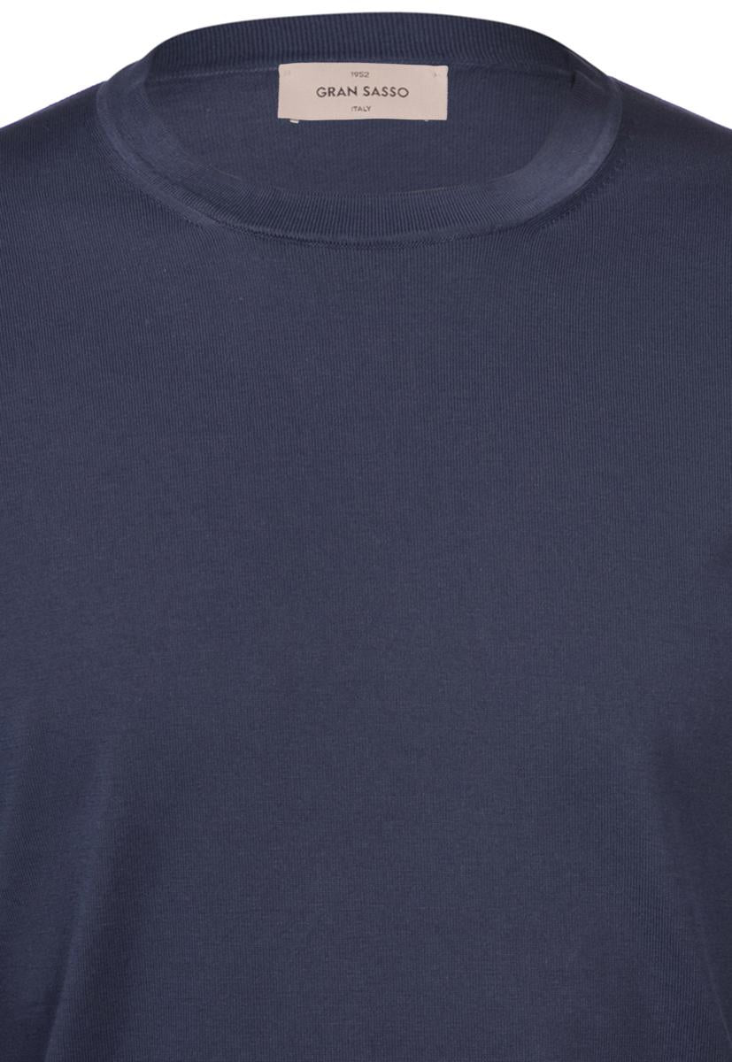 T-shirt in maglia vintage cotone organico blu navy 43168/21820 598 GRAN SASSO 