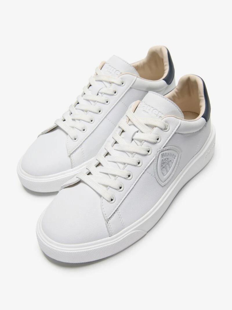 Scarpe uomo in pelle BUCK01LEA BLKWHI BLAUER SHOES 