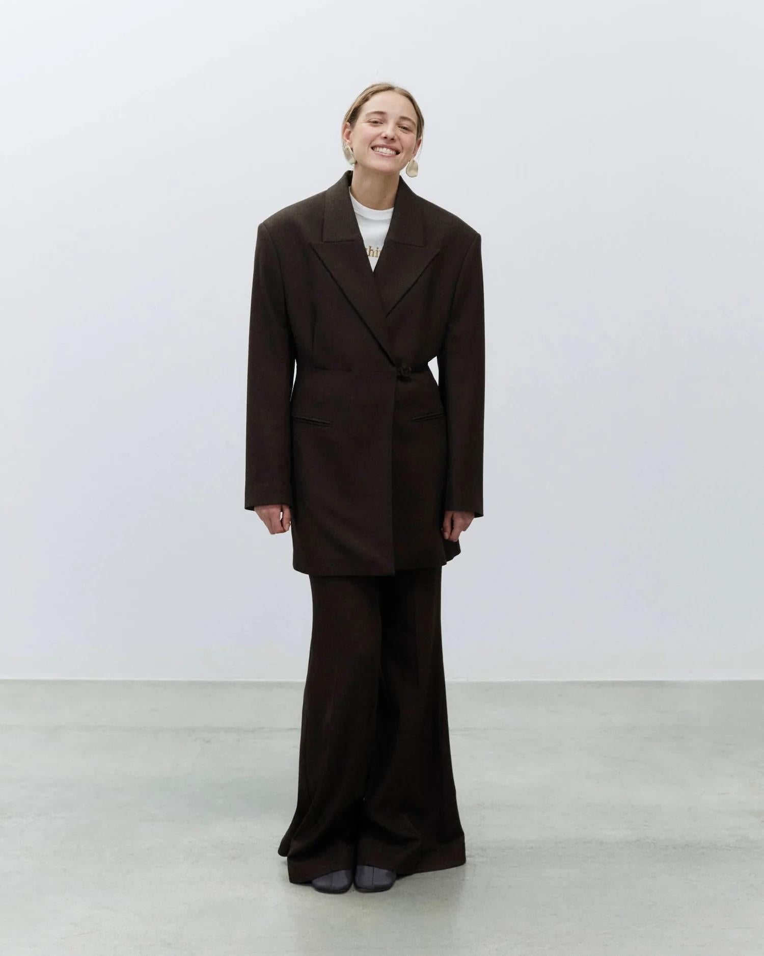 Blazer oversize flanella 165828 CHOCO ALYSI CHOCOLAT 