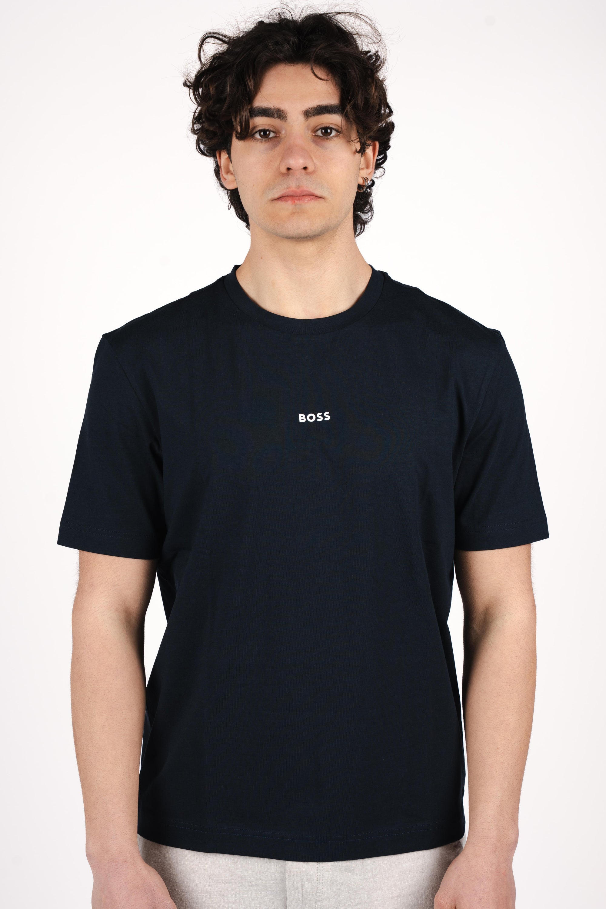 T-shirt con logo a contrasto 50473278 404 BOSS 